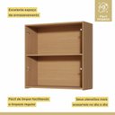 Ver mais imagens de Armário Aéreo 2 Portas Simone Mendes 80cm 100% MDF Marrom/Carvalho/Greige