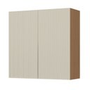 Ver imagem 3 de Armário Aéreo 2 Portas Simone Mendes 80cm 100% MDF Marrom/Carvalho/Greige