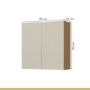 Ver imagem 5 de Armário Aéreo 2 Portas Simone Mendes 80cm 100% MDF Marrom/Carvalho/Greige