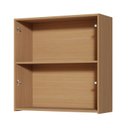 Ver imagem 4 de Armário Aéreo 2 Portas Simone Mendes 80cm 100% MDF Marrom/Carvalho/Greige