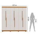 Ver imagem 7 de Guarda-Roupa Casal 6 Portas 2 Gavetas 100% MDF Valência Off White/Cerejeira/Nevaska