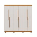 Ver imagem 3 de Guarda-Roupa Casal 6 Portas 2 Gavetas 100% MDF Valência Off White/Cerejeira/Nevaska