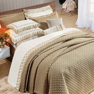 Jogo de Cama 200 fios 3 Peças Reale Caqui 100x200cm