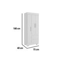 Ver imagem 3 de Guarda Roupa Solteiro 3 Portas e 2 Gavetas Maya Nature/off White - Acp