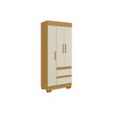 Ver imagem 5 de Guarda Roupa Solteiro 3 Portas e 2 Gavetas Maya Nature/off White - Acp