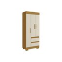 Ver imagem 4 de Guarda Roupa Solteiro 3 Portas e 2 Gavetas Maya Nature/off White - Acp