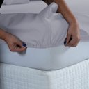 Ver imagem 2 de Lençol Cama Solteiro 100% Algodão com Elástico Percal 300 Fios Hotel Pousada:cinza