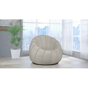 Poltrona Decorativa Concha Veludo Marfim - Londrilar