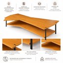 Ver imagem 6 de Mesa de Centro Caribe 170cm em Madeira Laminada Mel com Metal Black