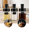 3 Potes de Vidro Porta Temperos Mel Azeite Tampa Colher Kit Cozinha Oleo - 7