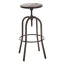 Ver imagem 4 de Kit 2 Banquetas Giratórias ANM6676B Assento Madeira Base Metal sem Encosto Ajustável Marrom Anima