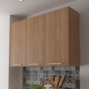 Ver imagem 1 de Armário Aéreo de Cozinha 120x80cm 3 Portas 4 Prateleiras Freijó Cz3109 Freijó