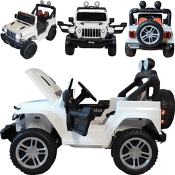 Carro Eletrico Shiny Toys Jipe Off Road 12v Controle Branco - 3