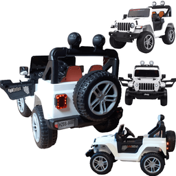 Carro Eletrico Shiny Toys Jipe Off Road 12v Controle Branco - 2