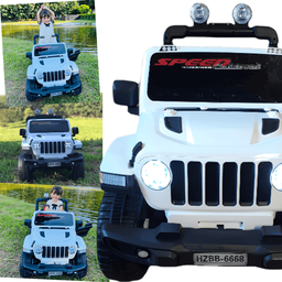 Carro Eletrico Shiny Toys Jipe Off Road 12v Controle Branco - 4
