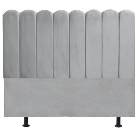 Cabeceira Nuvem Cama Queen 160 cm Alanis Suede Cinza Claro