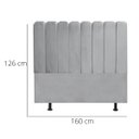 Ver imagem 3 de Cabeceira Nuvem Cama Queen 160 cm Alanis Suede Cinza Claro