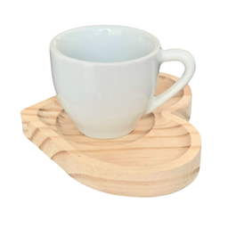Jogo 6 Xícaras Café Expresso 75ml Porcelana C/ Pires Coração - 6