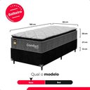 Ver imagem 4 de Cama Box Solteiro + Colchão Comfort Class Pillow Top 88x188 Cinza/suede Preto