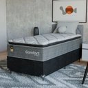 Ver imagem 1 de Cama Box Solteiro + Colchão Comfort Class Pillow Top 88x188 Cinza/suede Preto