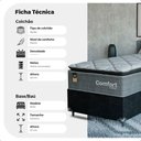 Ver imagem 3 de Cama Box Solteiro + Colchão Comfort Class Pillow Top 88x188 Cinza/suede Preto