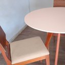 Ver imagem 2 de Mesa de Jantar Redonda Base Tripé em Madeira Maciça - 80 Cm