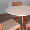 Ver imagem 3 de Mesa de Jantar Redonda Base Tripé em Madeira Maciça - 80 Cm