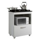 Ver imagem 1 de Balcão Cooktop 5 Bocas Salvia Kaiki Móveis Branco
