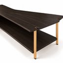 Ver imagem 5 de Mesa de Centro Caribe 170cm em Madeira Laminada Ébano com Metal Gold