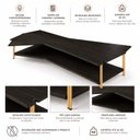 Ver imagem 6 de Mesa de Centro Caribe 170cm em Madeira Laminada Ébano com Metal Gold