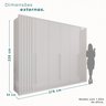 Guarda-roupa 6 Portas 1 Gaveta Anápolis Ripado 100% Mdf - 3