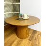 Mesa Cone de Centro para Sala de Estar Tampo 60 cm MDF Freijó e Base em Madeira Natural Freijó - Mar - 2