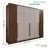 Guarda-roupa 6 Portas 1 Gaveta Anápolis Ripado 100% Mdf - 3
