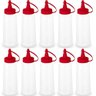 10 Bisnagas Plásticas Flexível para Lanchonetes Frascos de Molhos Ketchup Bico Vermelho - 1