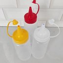 Ver imagem 7 de 10 Bisnagas Plásticas Flexível para Lanchonetes Frascos de Molhos Ketchup Bico Vermelho