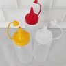 10 Bisnagas Plásticas Flexível para Lanchonetes Frascos de Molhos Ketchup Bico Vermelho - 7