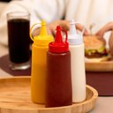 Ver imagem 4 de 10 Bisnagas Plásticas Flexível para Lanchonetes Frascos de Molhos Ketchup Bico Vermelho