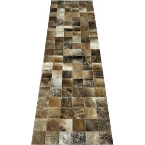 Tapete Couro de Boi Marrom Light 0,60x2,00 S/b Pç 10x10cm