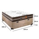 Ver imagem 4 de Cama Box Baú Casal Suede + Colchão Molas Ensacadas Texas Prime Colchões 138x188x67cm Cor:bege