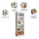 Ver imagem 5 de Conjunto de Armários Multiuso Contemporâneo 6 Prateleiras 6 Nichos MDF-MDP Branco Qmovi