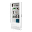 Ver imagem 2 de Conjunto de Armários Multiuso Contemporâneo 6 Prateleiras 6 Nichos MDF-MDP Branco Qmovi