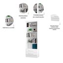 Ver imagem 7 de Conjunto de Armários Multiuso Contemporâneo 6 Prateleiras 6 Nichos MDF-MDP Branco Qmovi
