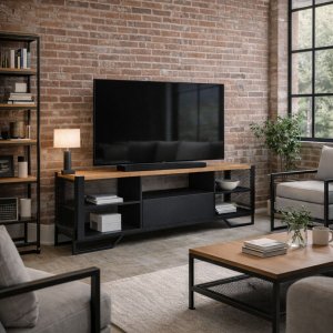 Rack Aparador Estante Sala Corredor Industrial Metal Preta:preto