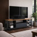 Ver imagem 3 de Rack Aparador Estante Sala Corredor Industrial Metal Preta:preto