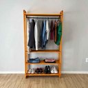 Ver imagem 3 de Arara de Roupas Linea Ample Madeira Pinus 101cm Amadeirado Artfactory Design