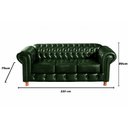 Ver imagem 3 de Sofá Luis XV Chesterfield 3 Lugares Decoração Barbearia Sala Recepção - Couríssimo Verde