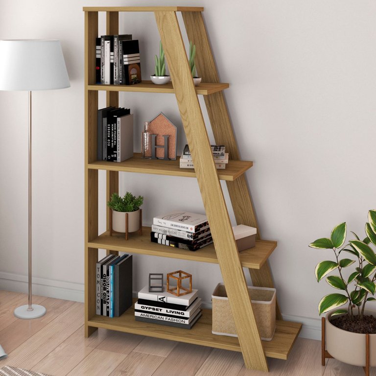 Estante para Livros Star 5 Prateleiras Olmo - Artany Móveis Estante para Livros Star 5 Prateleiras Olmo - Artany Móveis