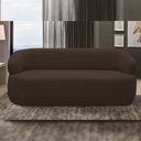 Ver imagem 2 de Sofá 2 Lugares Orgânico Sala de Estar Living 140cm Carmen F04 Veludo Marrom - Lyam Decor