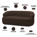 Ver imagem 4 de Sofá 2 Lugares Orgânico Sala de Estar Living 140cm Carmen F04 Veludo Marrom - Lyam Decor