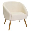Ver imagem 1 de Poltrona Sala de Estar Mona Pés Palito Castanho Bouclé Off White - Nexta Casa